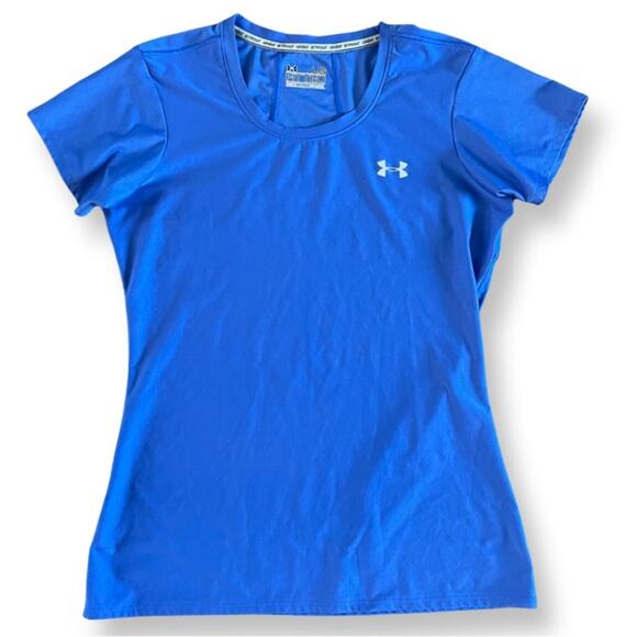 Under Armour Tops - Under Armour Women’s Size Large Scoop Neck Tee Heat Gear Blue